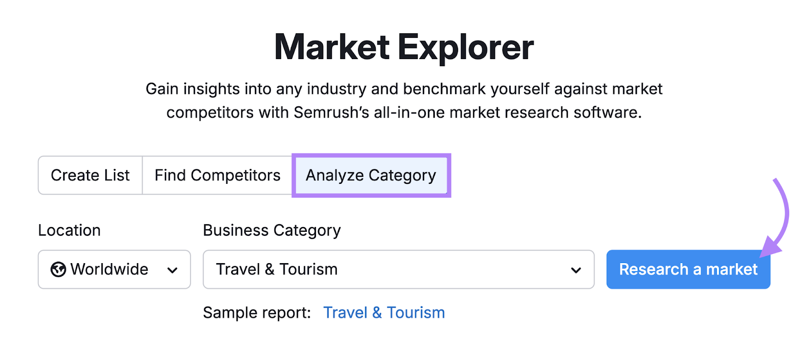 analyze the travel and tourism business category