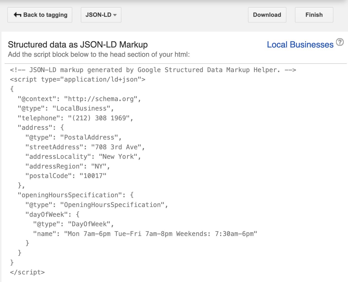 JSON-LD Markup code generated on Structured Data Markup Helper.