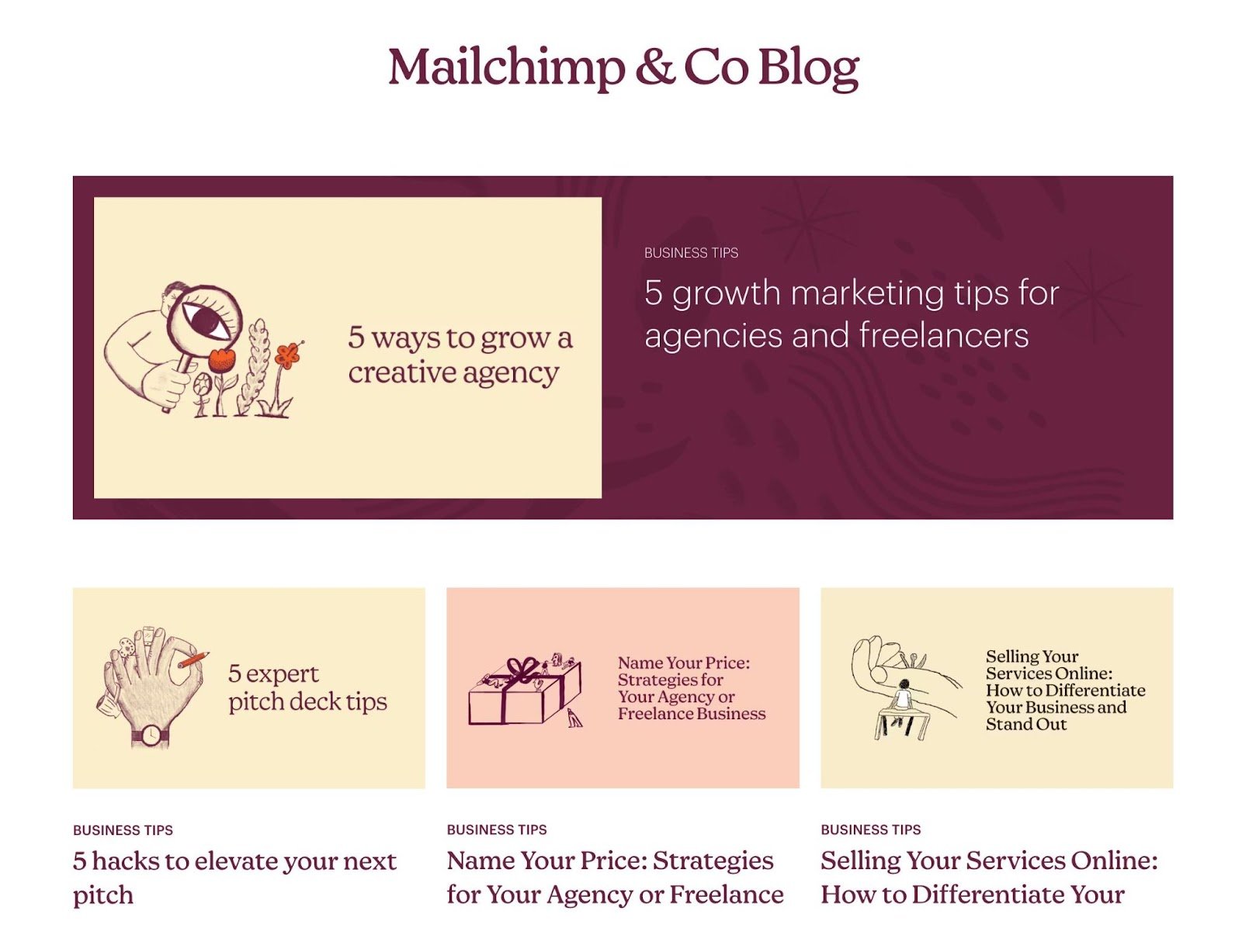 Mailchimp & Co Blog page