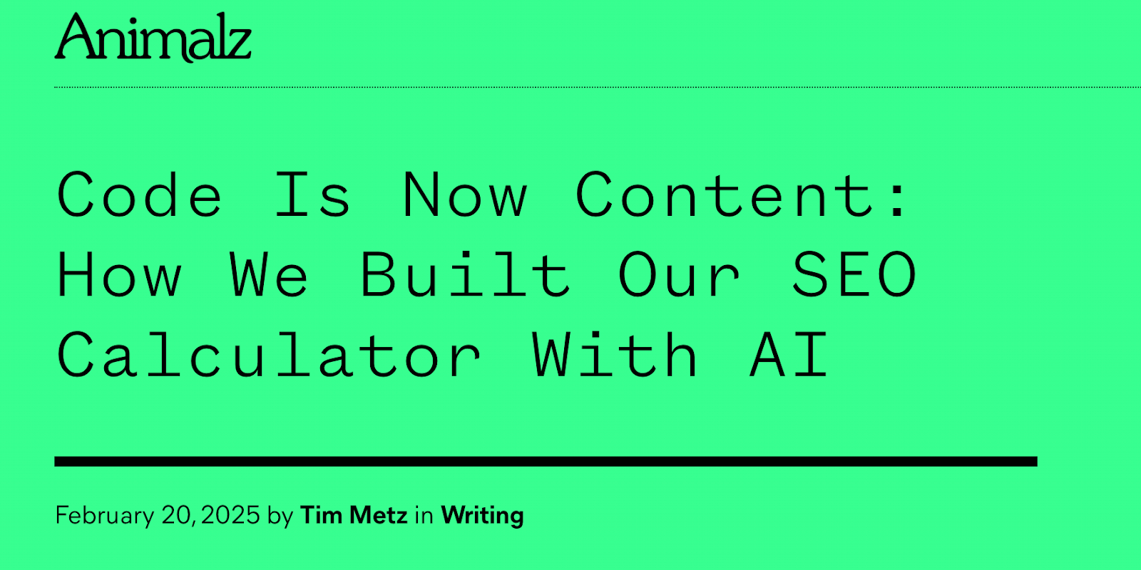 Thought leadership content example from Animalz