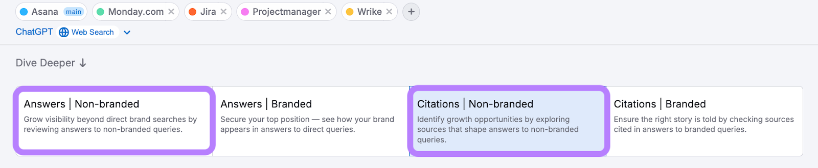 filters above the breakdown by question table