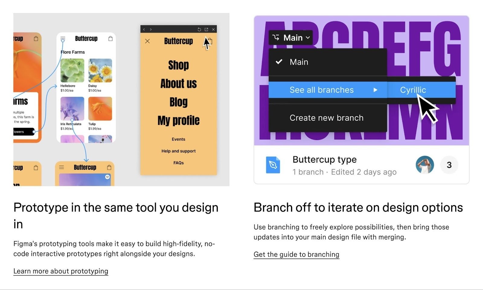 The benefits section of a landing page by Figma.