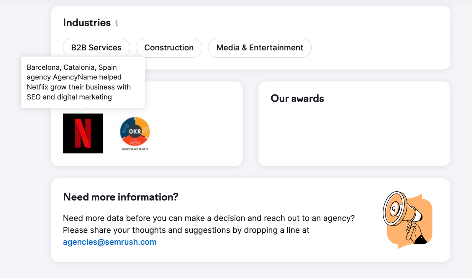 An example of the logo's alt text in the Agency Profile.