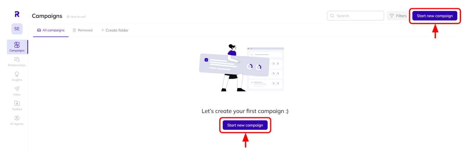 How to start your first campaign in AI Backlink Builder.