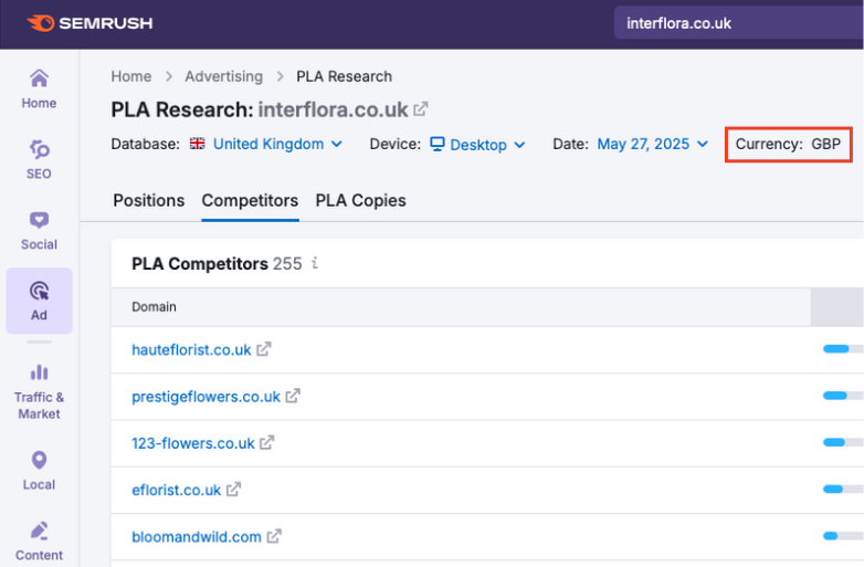 The currency indicator in PLA Research.