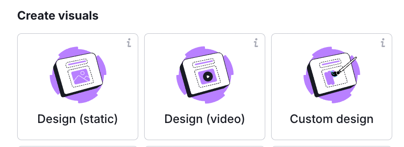 AI Assistant right-hand menu with the Create visuals section open.