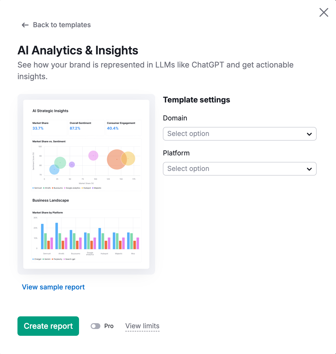 Generating a report from template.